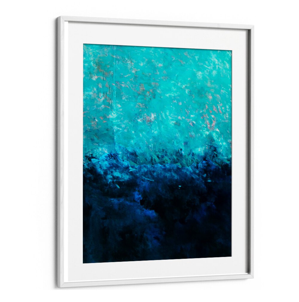 Vibrant shades of blue and teal in the ABSTRACTION DESIGN II, ABSTRACT PAINTINGS, elevate modern decor effortlessly.