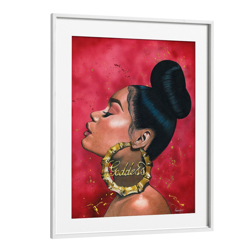Elegant portrait showcasing the GODDESS, AFRICAN ART PAINTINGS, embodying beauty and empowerment in vibrant colors.