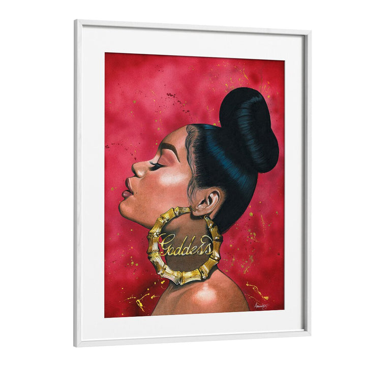 Elegant portrait showcasing the GODDESS, AFRICAN ART PAINTINGS, embodying beauty and empowerment in vibrant colors.