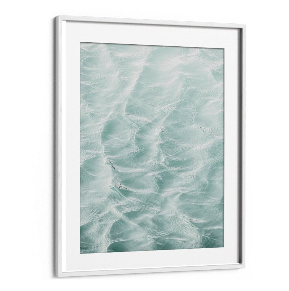 Framed SUNDAY WAVES, BEACH PAINTINGS artwork showcasing serene water patterns, perfect for any coastal home decor.