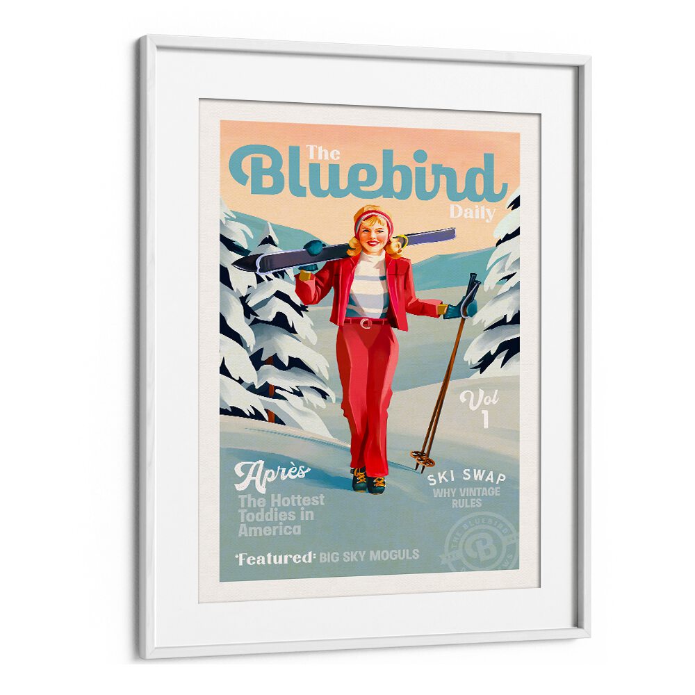 BLUEBIRD SKI ART II , PORTRAIT & FIGURATIVE ILLUSTRATION