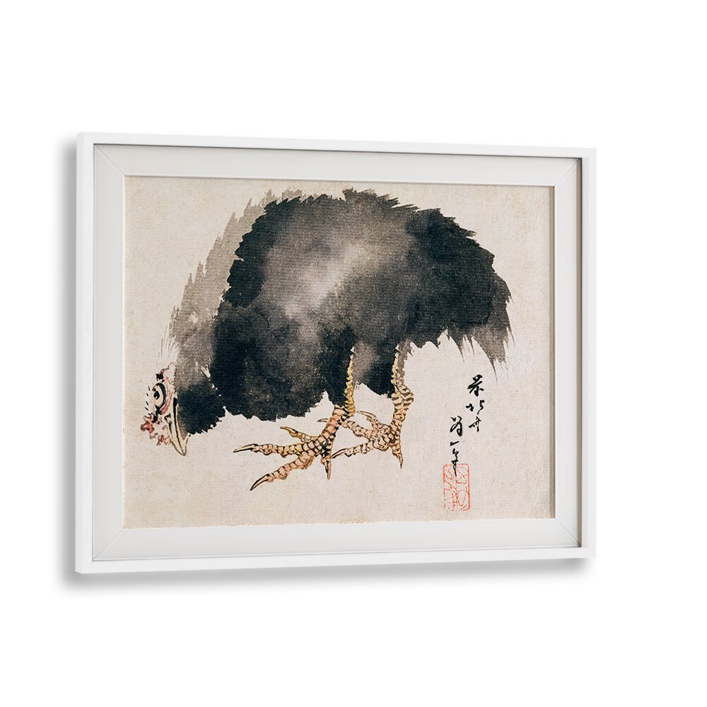 COCK (19TH CENTURY) VINTAGE PAINTING BY KATSUSHIKA HOKUSAI, JAPANESE PAINTINGS