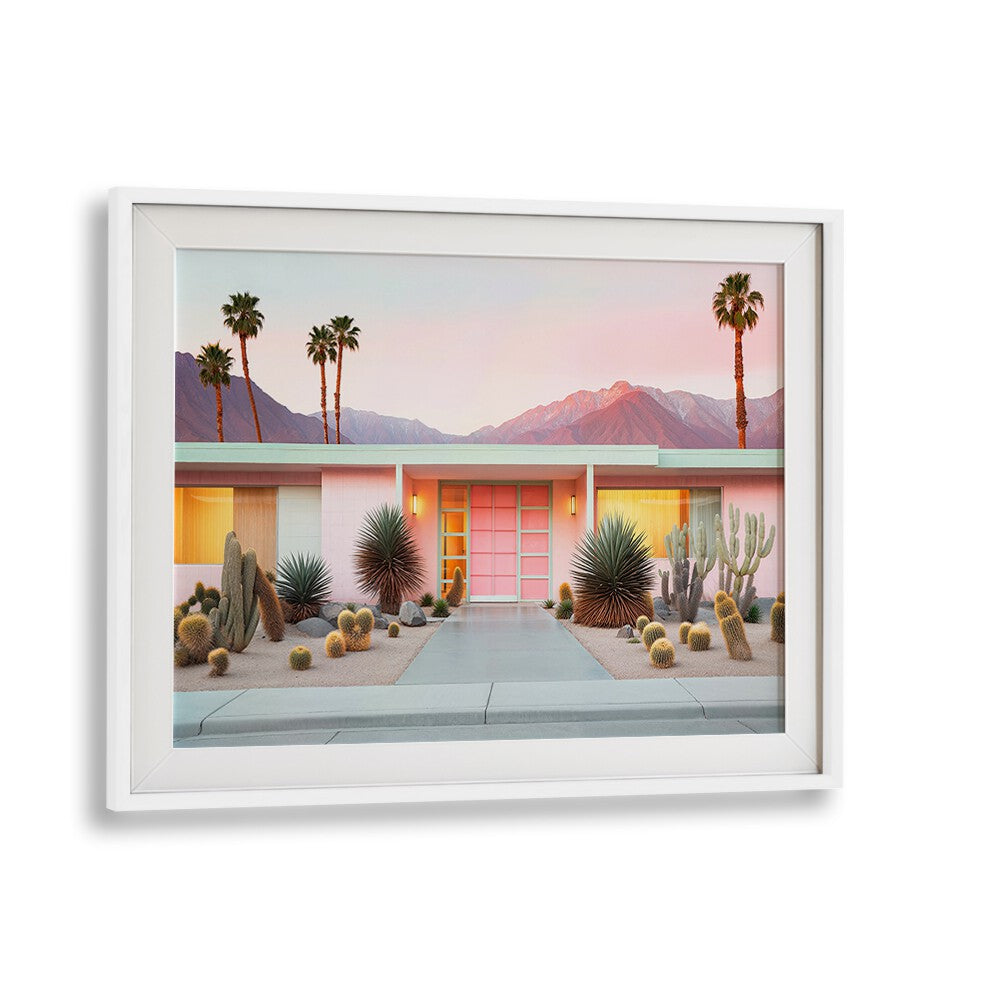 Vibrant retro charm in RETRO PALM SPRINGS, BEACH PAINTINGS by Philippe Hugonnard, showcasing iconic Palm Springs style.