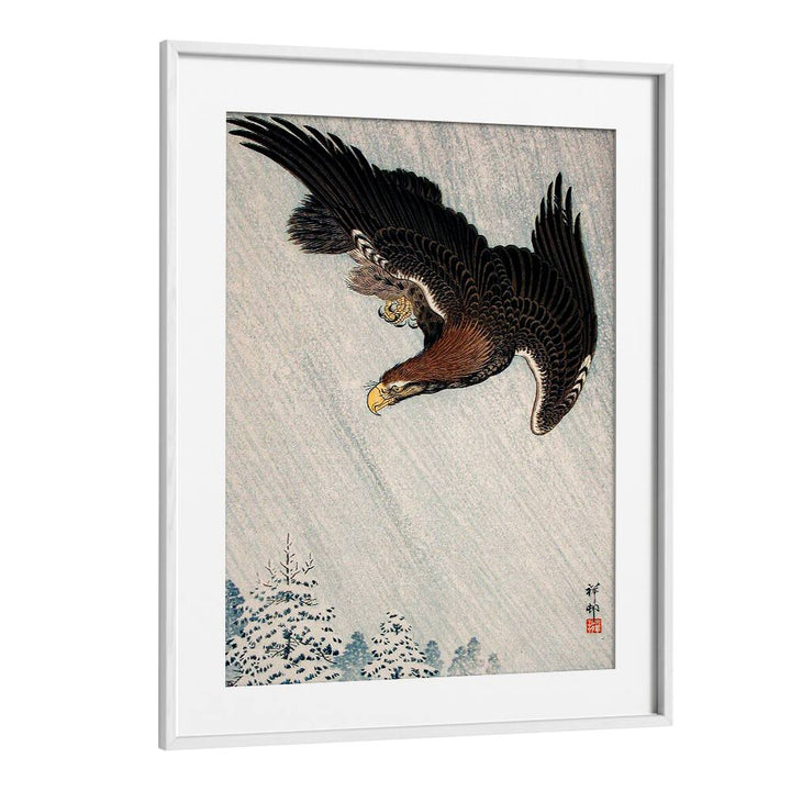 EAGLE FLYING IN SNOW (1933) , JAPANESE PAINTINGS , JAPANESE ART PRINTS