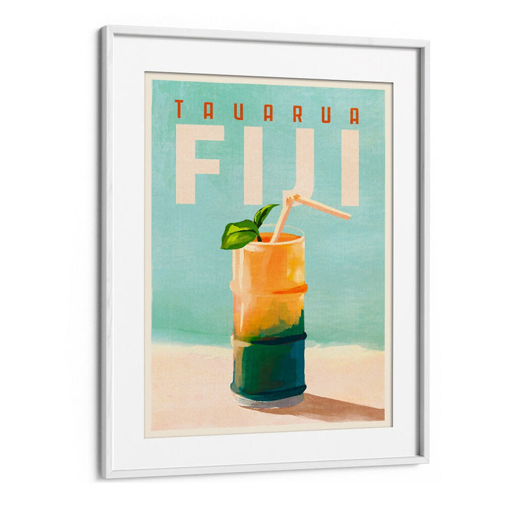 TAVARUA FIJI COCKTAIL POSTER TRAVEL ART BY THE WHISKEY GINGER ,BAR POSTERS , BAR ART PRINTS