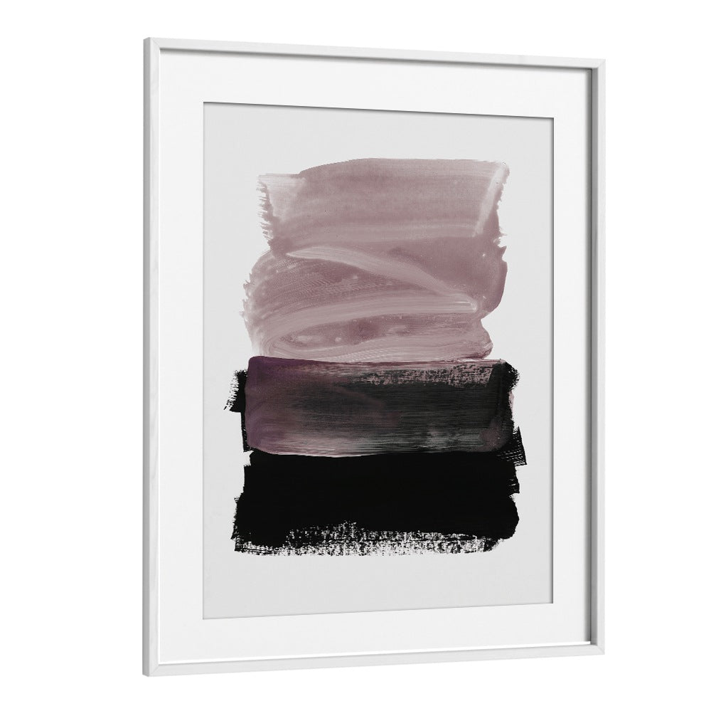 Elegant MAUVE A BLACK, ABSTRACT PAINTINGS featuring bold strokes in mauve and black, perfect for sophisticated decor.