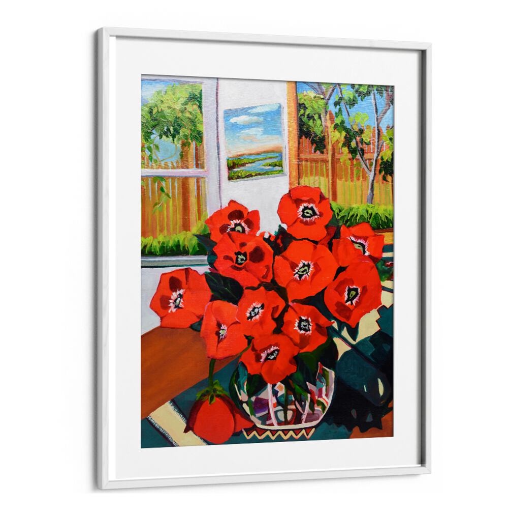POPPIES III , FLORAL FLOWER PAINTINGS