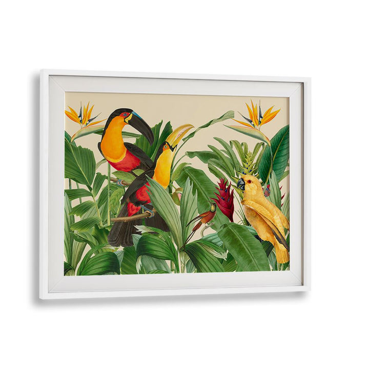 RAIN FOREST BIRD GARDEN BY ANDREA HAASE , WILDLIFE POSTERS, WILDLIFE PAINTINGS