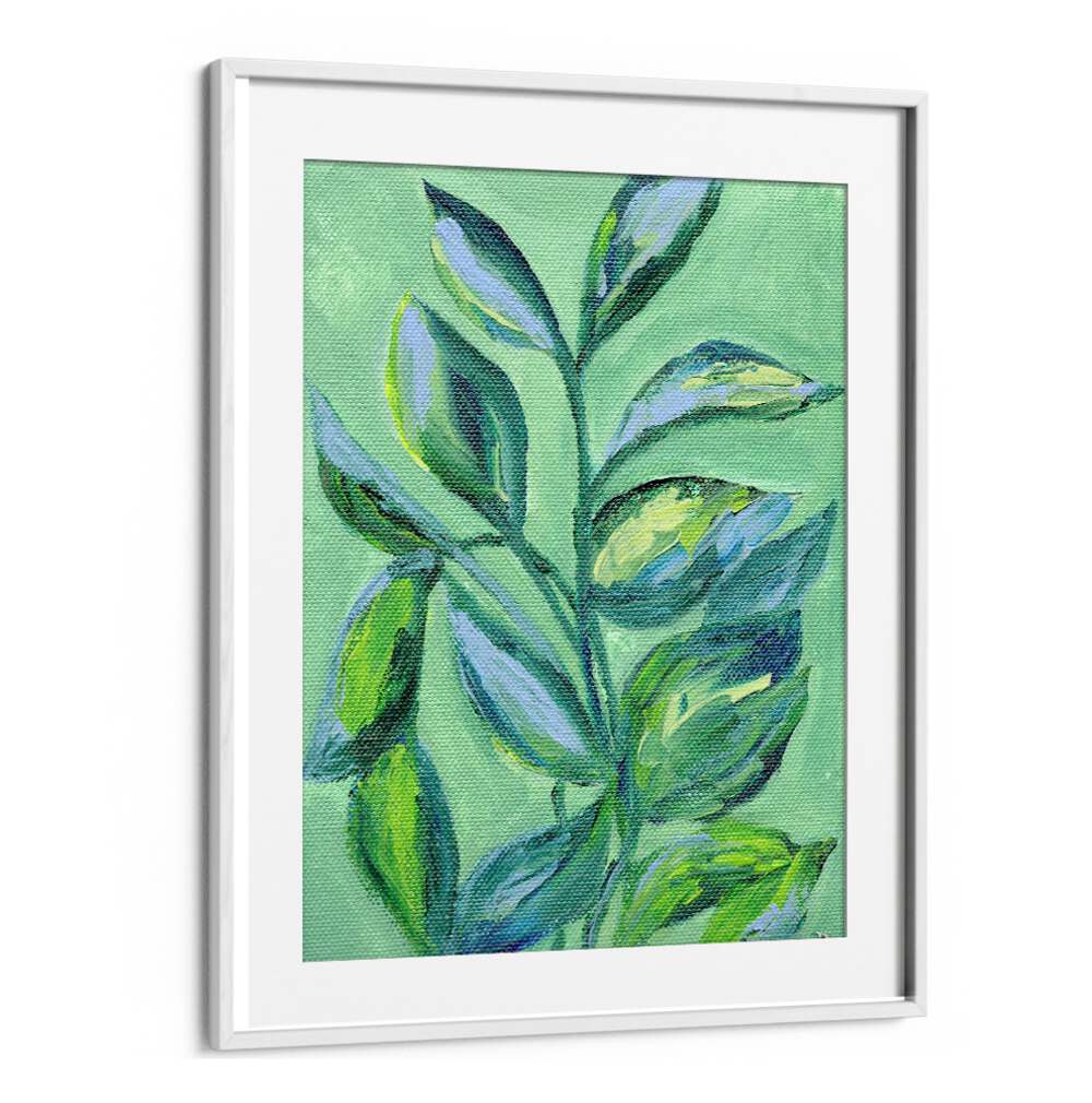 GREEN FOLIAGE , FLORAL FLOWER PAINTINGS