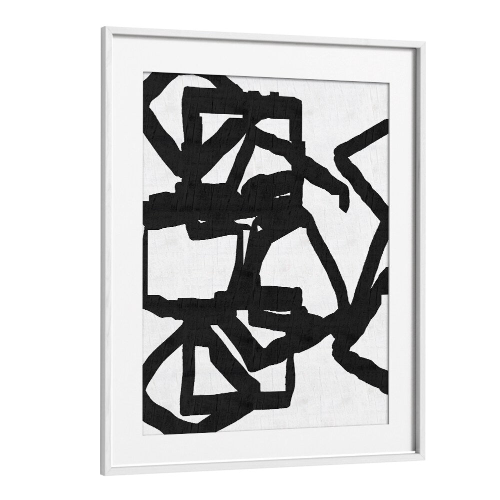 Stylish NOIR AND INKY 1, PATTERN ART PRINTS showcasing abstract design, perfect for modern living spaces.