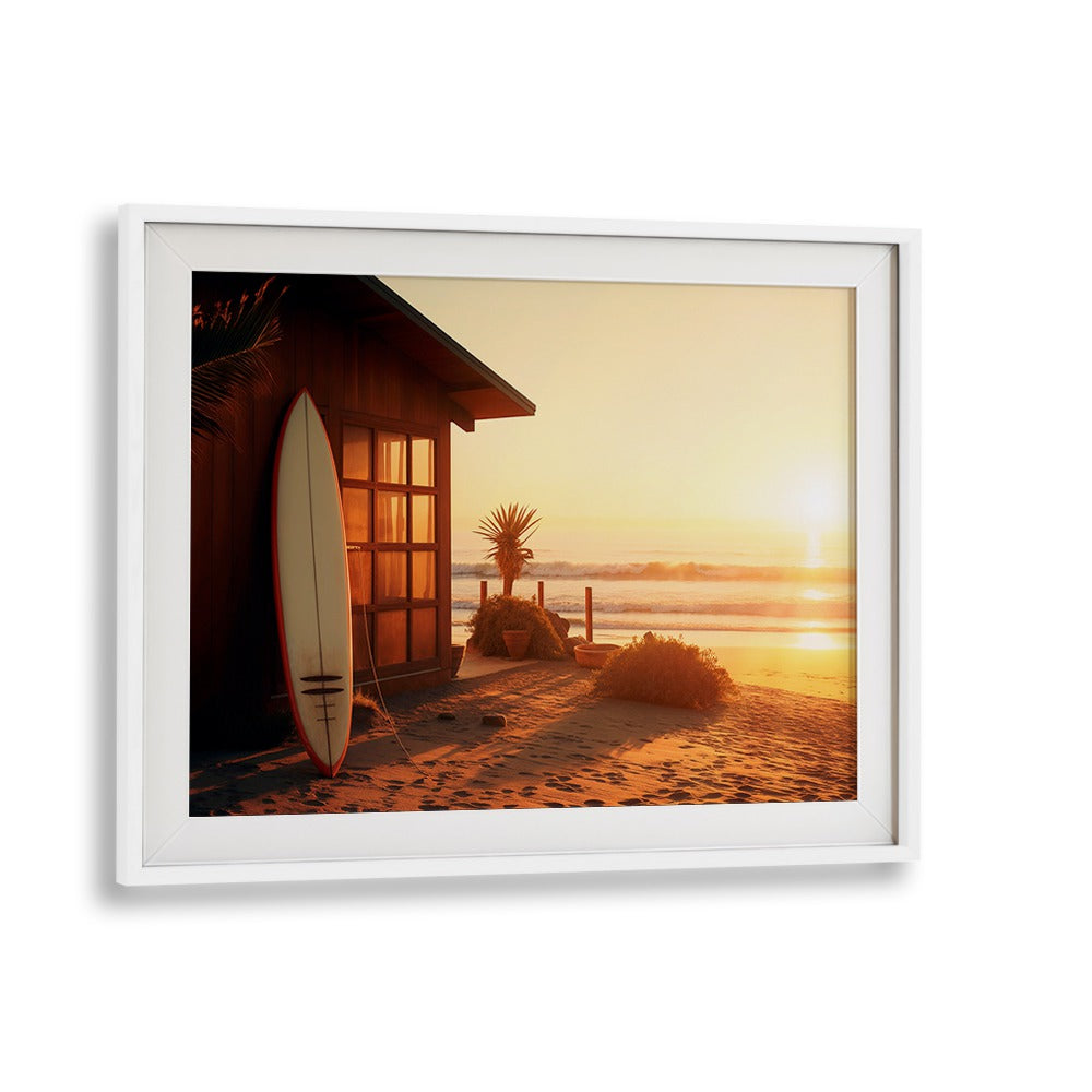 Tranquil PACIFIC SUNSET, BEACH PAINTINGS capturing golden hues by the shore, perfect for any home decor.