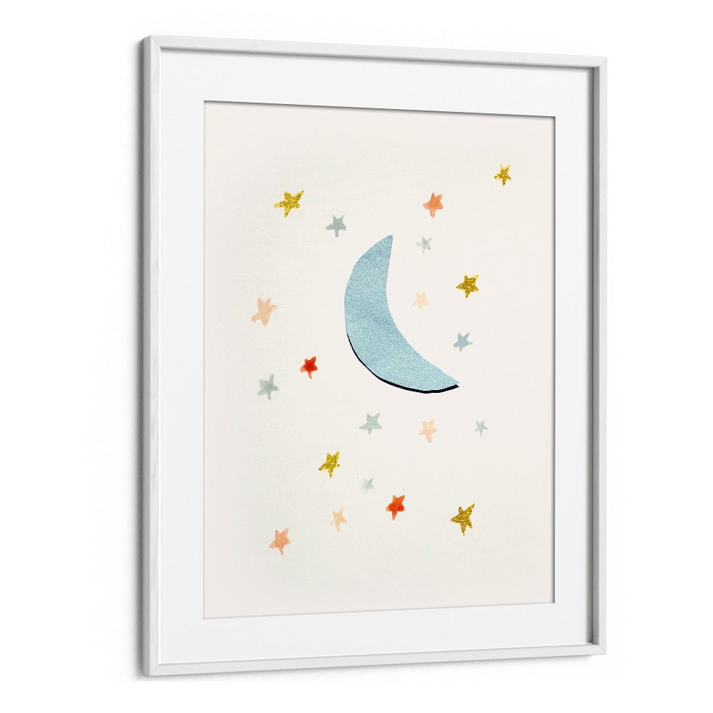 Whimsical MOON & STARS kids room painting, perfect for adding charm to any child's space.