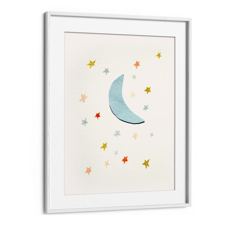 Whimsical MOON & STARS kids room painting, perfect for adding charm to any child's space.