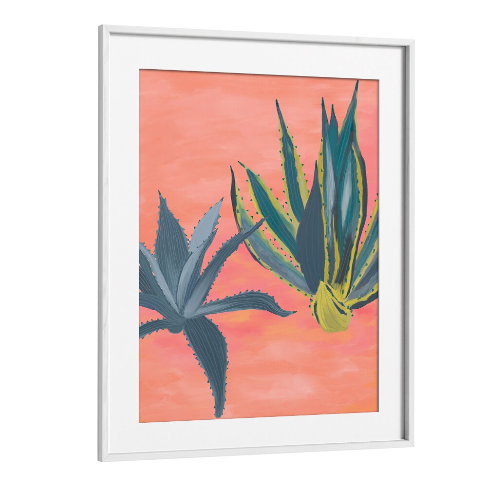 PINK CORAL CACTI , FLORAL FLOWER PAINTINGS