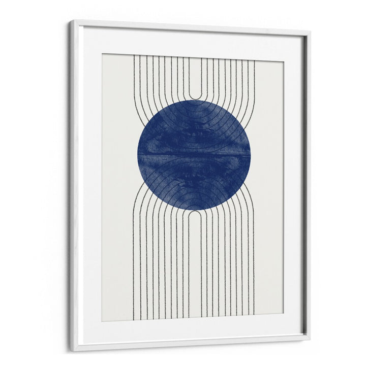 Elegant BLUE MOON NO I, ABSTRACT PAINTINGS artwork featuring a striking blue circle, ideal for enhancing your space.