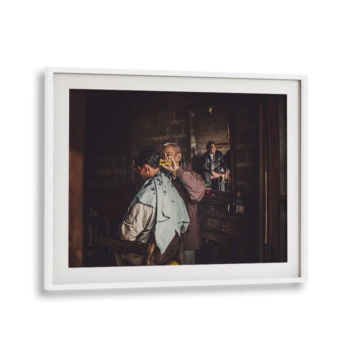 Captivating scene from "BARBER OF INLE LAKE, PHOTOGRAPHY PRINTS," showcasing street artistry and fine detail.