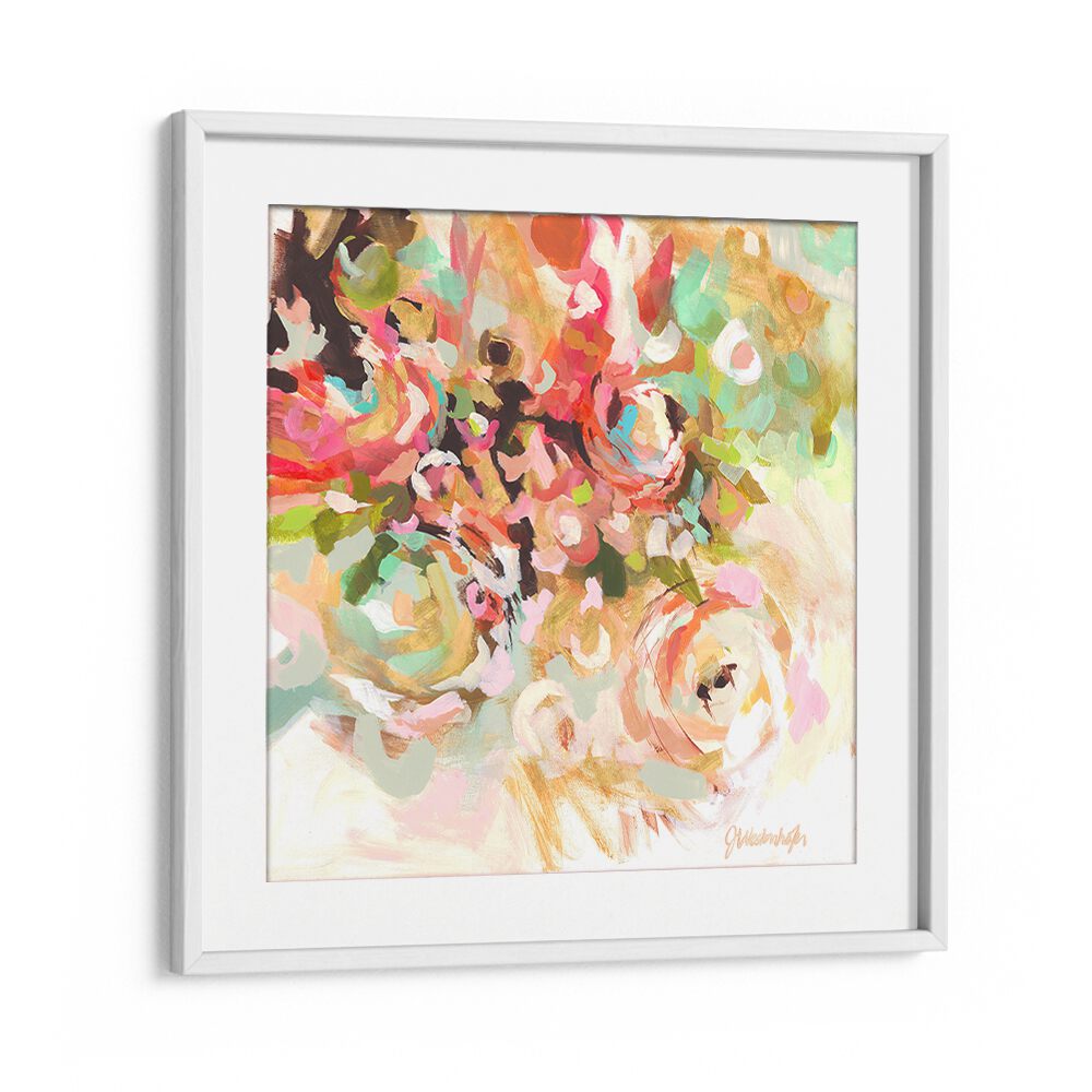 Vibrant FLOWER ABSTRACT painting, a stunning piece for your space, showcasing unique abstract expressionism.