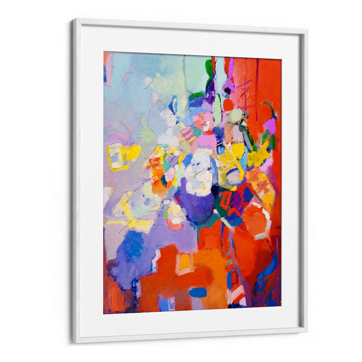 Colorful abstract painting showcasing vibrant hues, perfect for enhancing the ORIGINAL RUG and home decor.