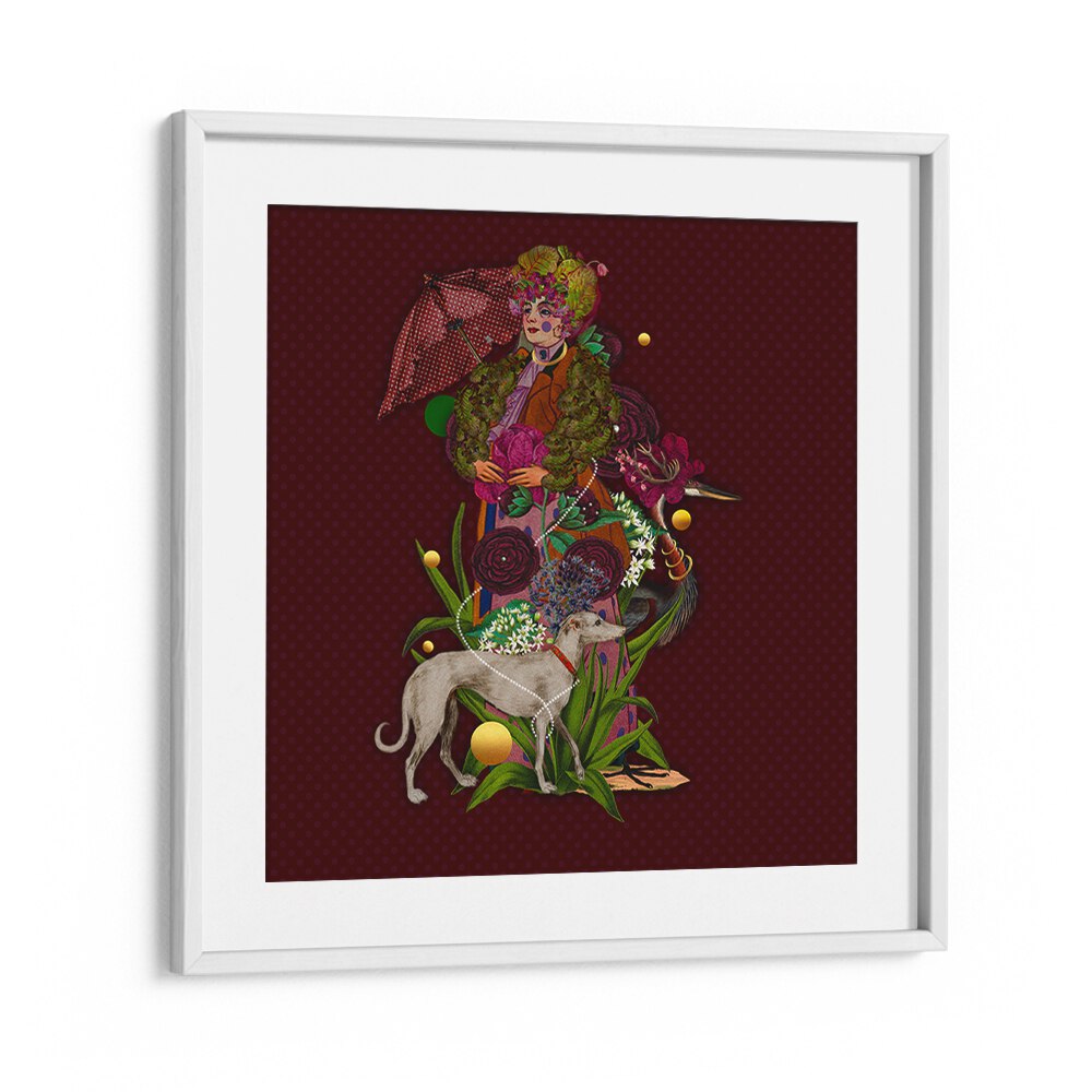 Vibrant ENCHANTED FOREST IV , PORTRAITS artwork featuring a whimsical character and dog, perfect for your home decor.
