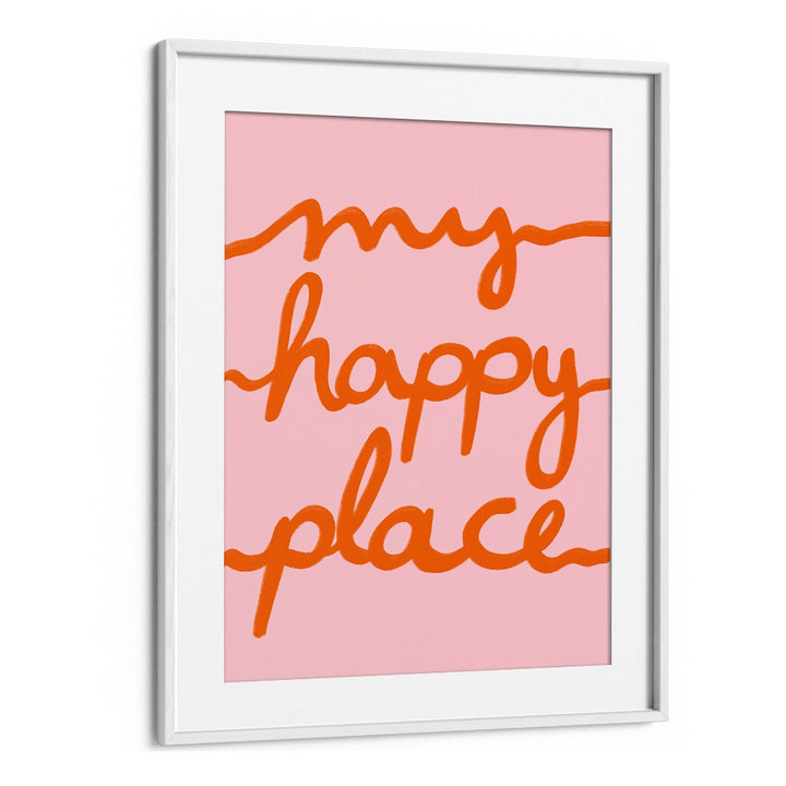 Cheerful "MY HAPPY PLACE" kids room painting in a stylish frame, perfect for creating a joyful sanctuary.
