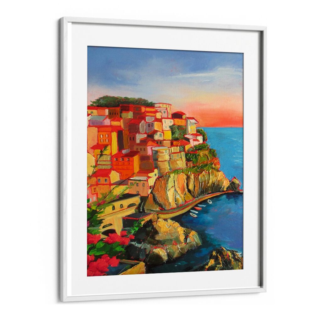 ONE OF FIVE IN CINQUE TERRE , LANDSCAPE PAINTINGS