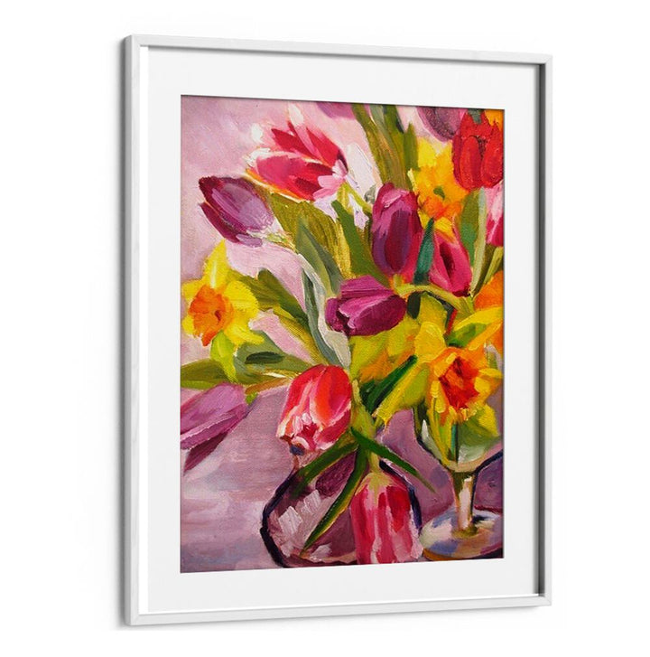 SPRING FLOWERS I , FLORAL FLOWER PAINTINGS