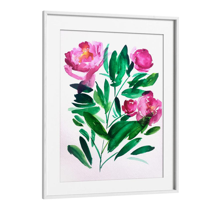 PEONIES III , FLORAL FLOWER PAINTINGS