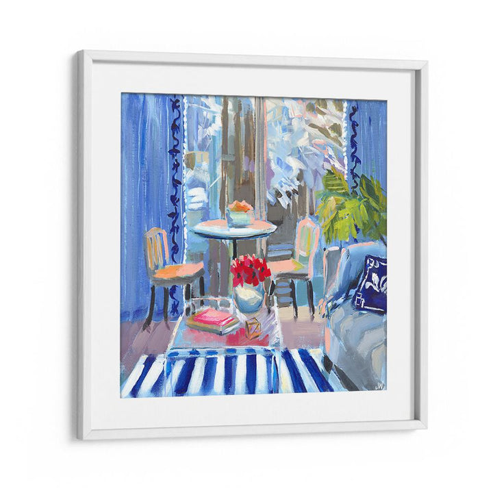 Transform your space with the MOODY BLUES, BAR & CAFE ART, capturing cozy café vibes in stunning detail.