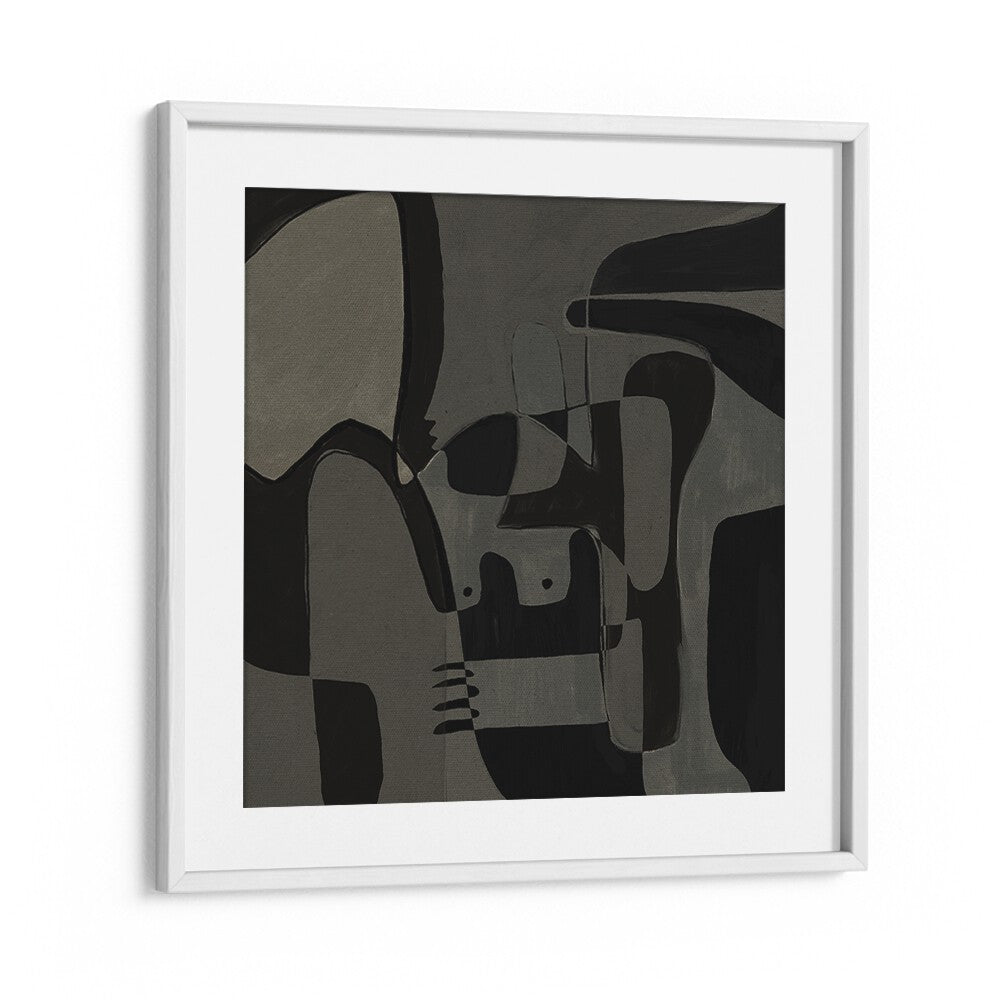 Elegant UNFOLDING I, ABSTRACT PAINTINGS in a sleek frame, perfect for modern art enthusiasts and creatives.