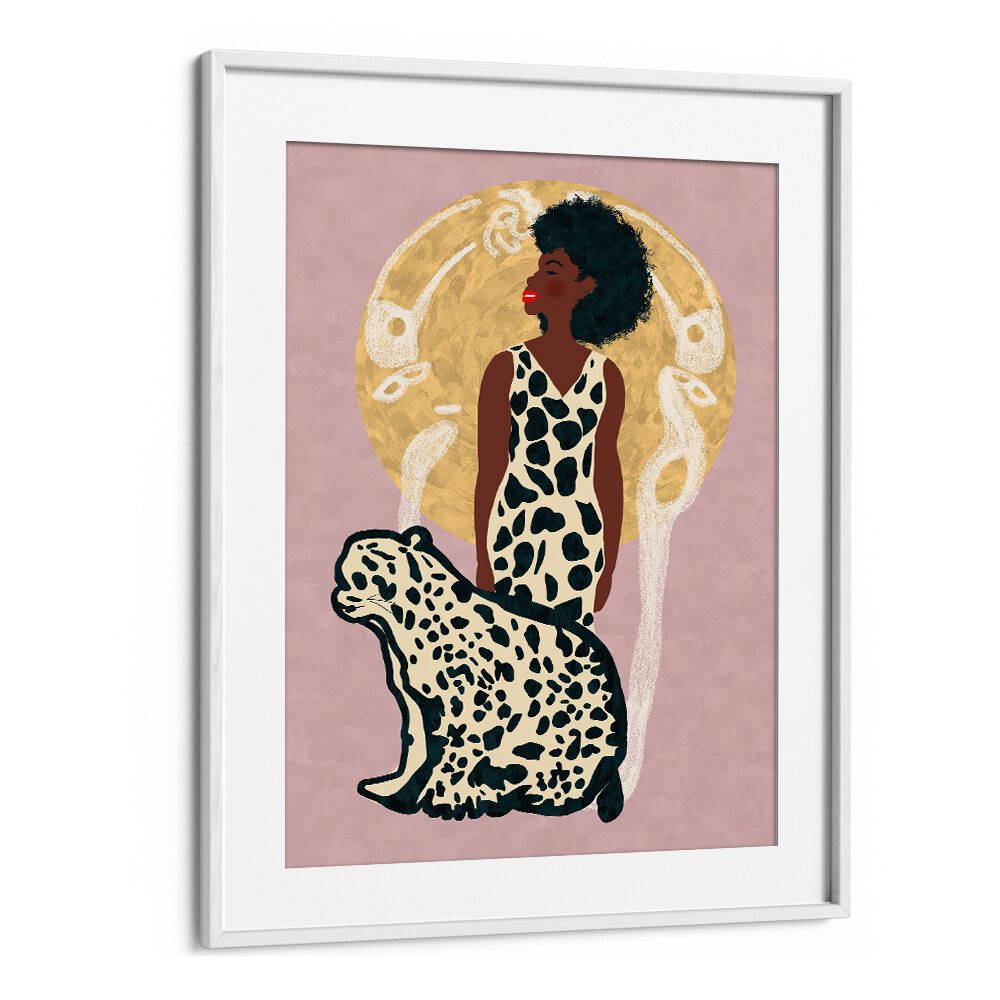 Stylish AMAZON WOMAN, FASHION POSTERS featuring modern femininity with a leopard print design for vibrant decor.