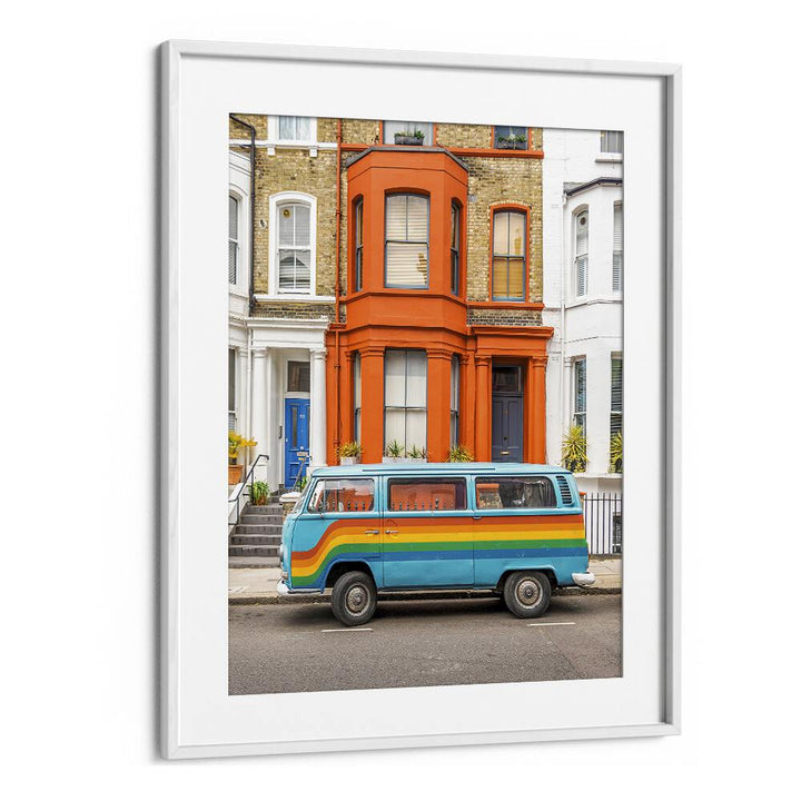 RETRO RAINBOW VAN BY GABOR ESTEFAN, STREET PHOTOGRAPHY ART PRINTS