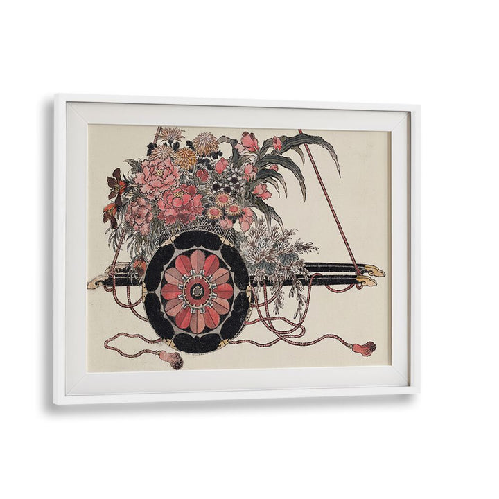 FLOWER CART FROM ALBUM OF SKETCHES (1814) VINTAGE JAPANESE WOODBLOCK PRINTS BY KATSUSHIKA HOKUSAI, JAPANESE PAINTINGS