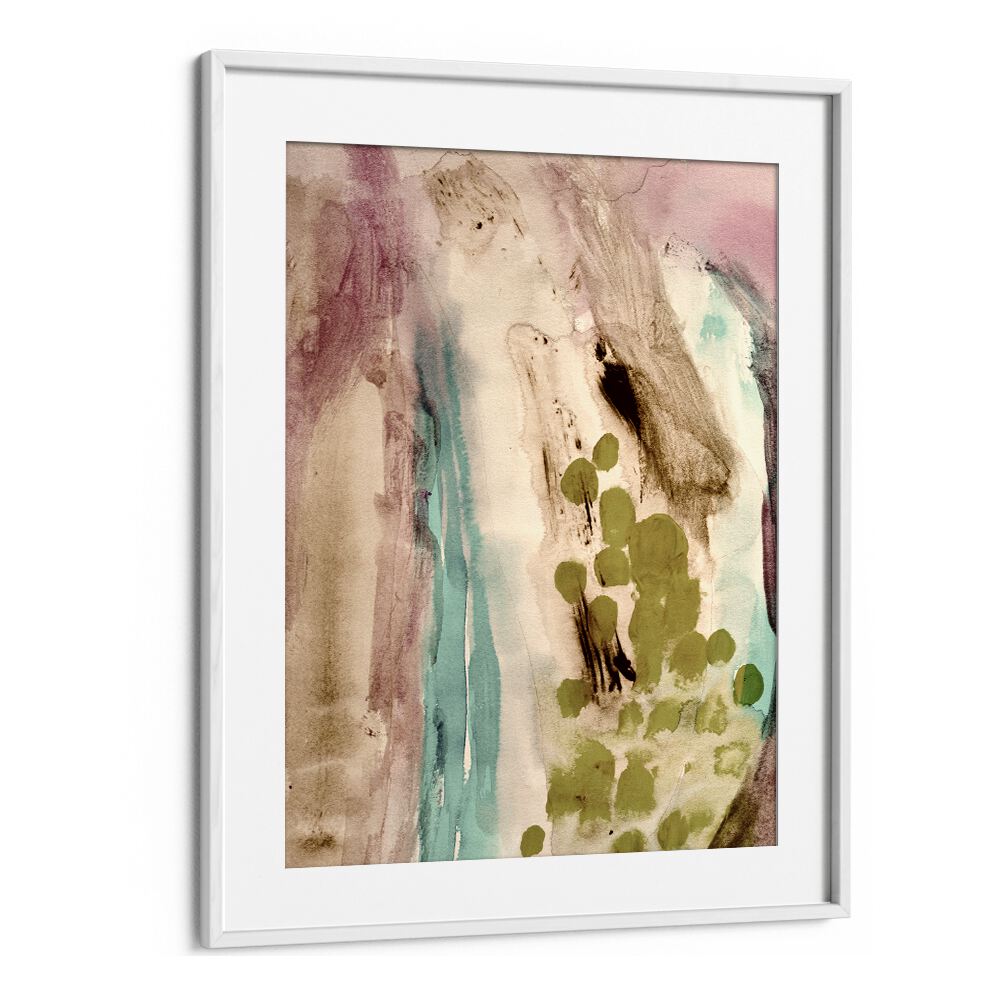 Framed EARTHY TONES, ABSTRACT PAINTINGS featuring soft colors and organic shapes, perfect for any decor.