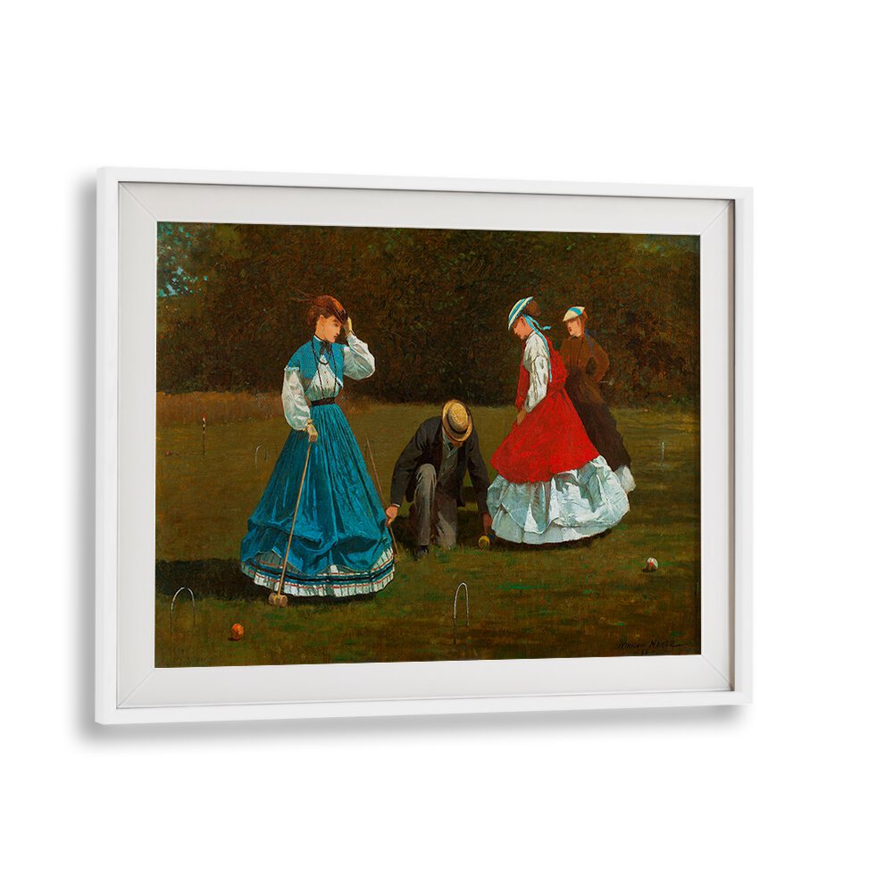 CROQUET SCENE (1866)  , VINTAGE PAINTINGS