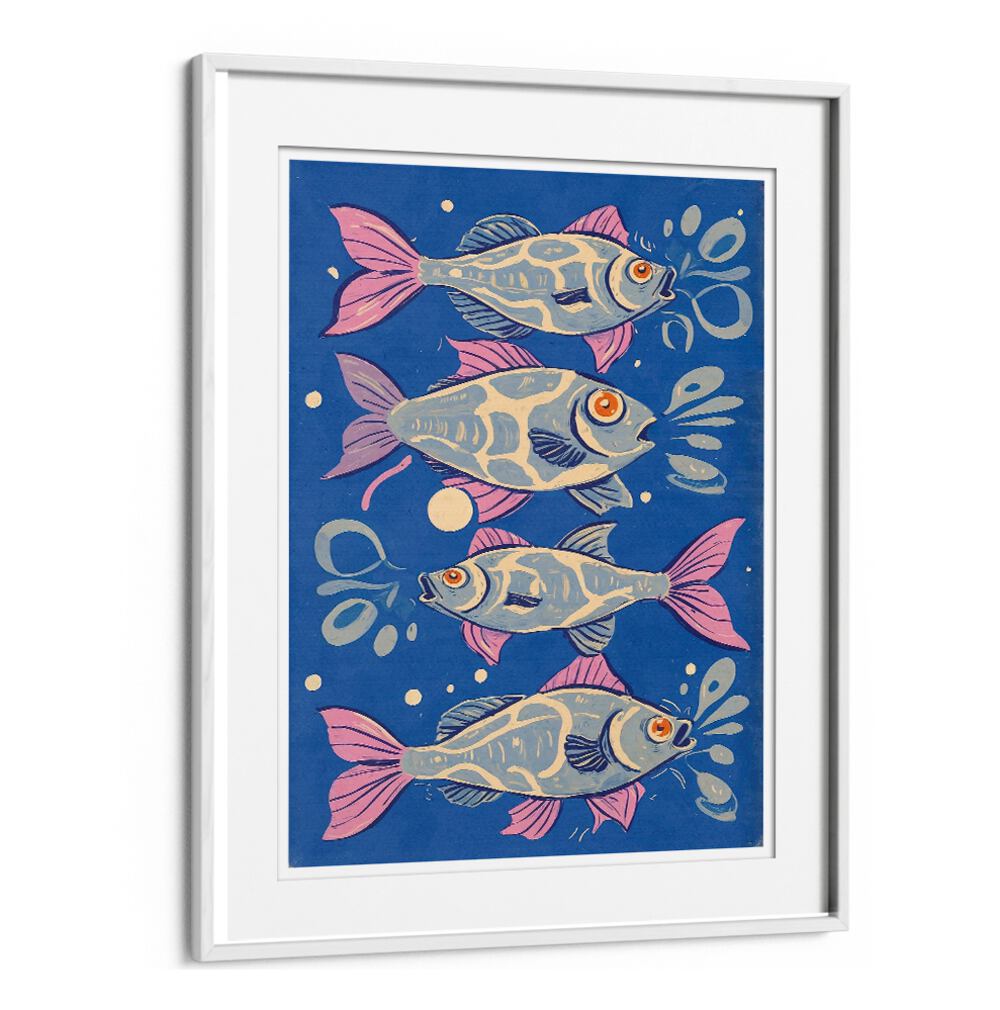 Vibrant art featuring marine life in "OCEANIC LIFE - FISHES, BEACH PAINTINGS" for a calming coastal decor.