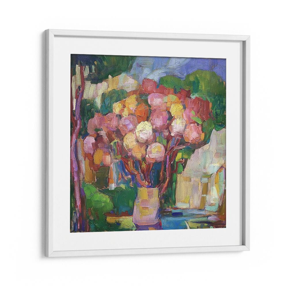 Brightly colored Flowers in a Vase Mallorca art piece enhancing any room with vibrant beauty and elegance.