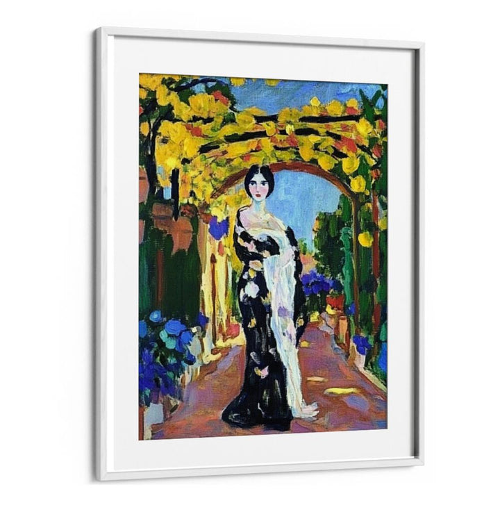 Vibrant artwork featuring a WOMAN IN A GARDEN, perfect for enhancing any living space with tranquility and beauty.