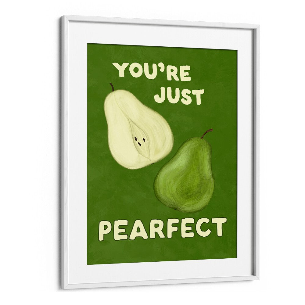 Whimsical PEARFECT, KITCHEN POSTERS featuring pear illustrations, perfect for adding charm to your kitchen decor.