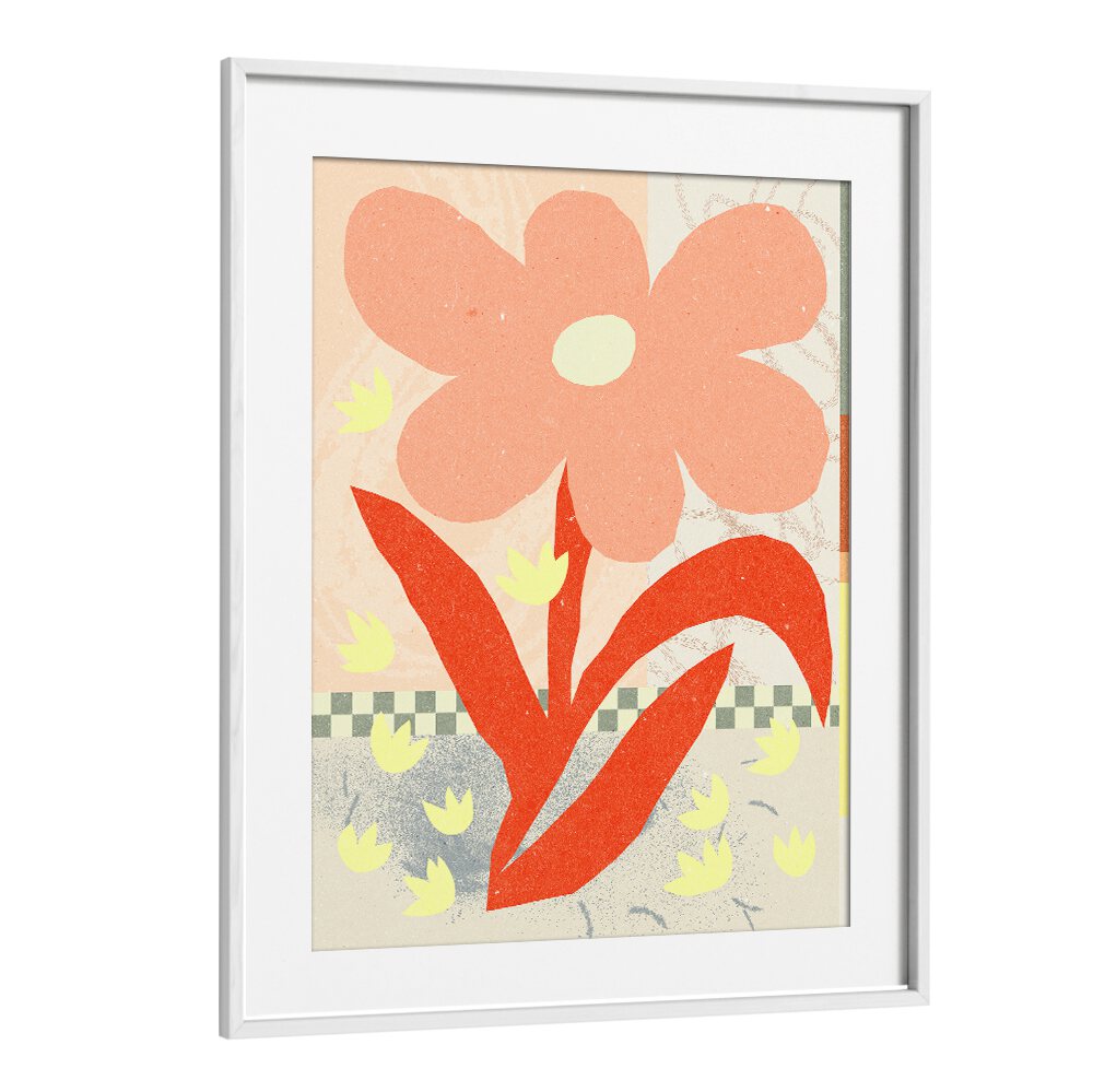 Bright coral flower artwork from FLOWERS VOL II, FLORAL FLOWER PAINTINGS, perfect for elegant home decor.