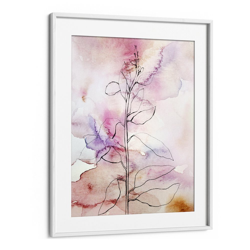 Delicate watercolor artwork inspired by nature in WHISPER PETALS II, FLORAL FLOWER PAINTINGS collection.