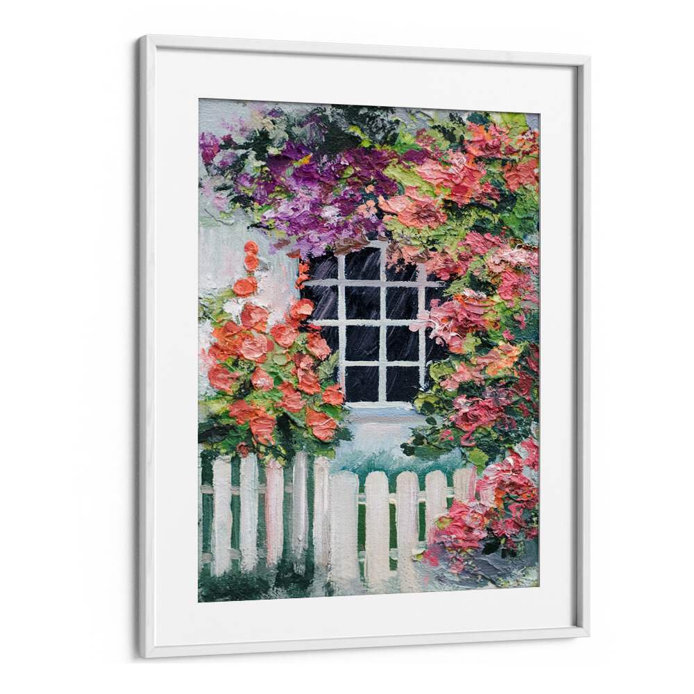 Timeless Elegance Vintage European Paintings in White Frame With Mount