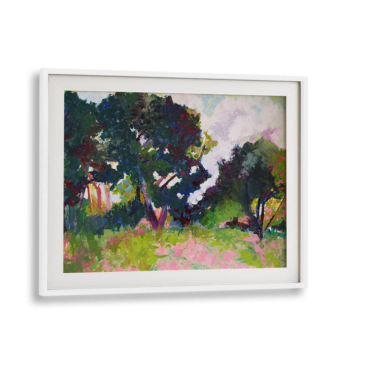 TREES IN THE DISTANCE , LANDSCAPE PAINTINGS