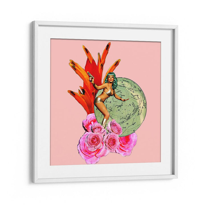 Vibrant GIRL POWER IV, PORTRAITS artwork showcasing empowerment with floral elements, perfect for modern decor.