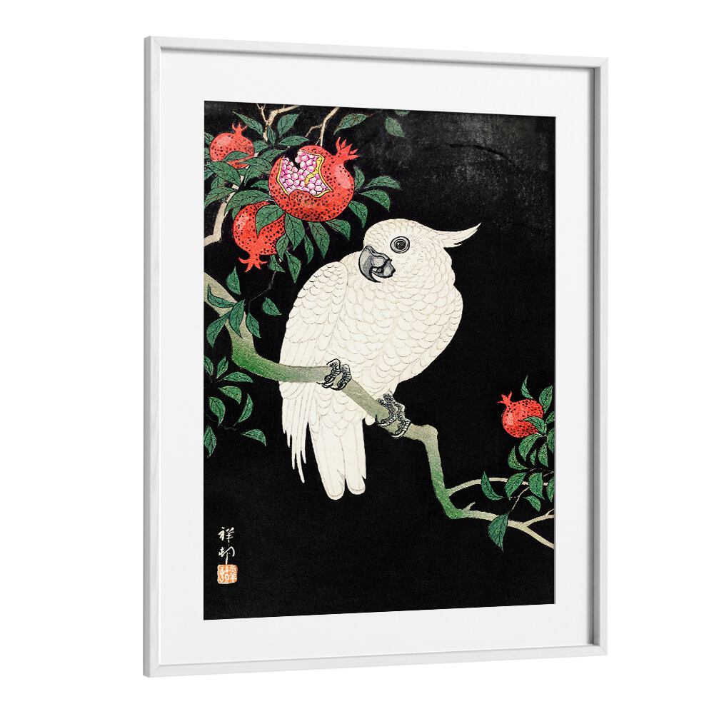 COCKATOO AND POMEGRANATE  , JAPANESE PAINTINGS , JAPANESE ART PRINTS