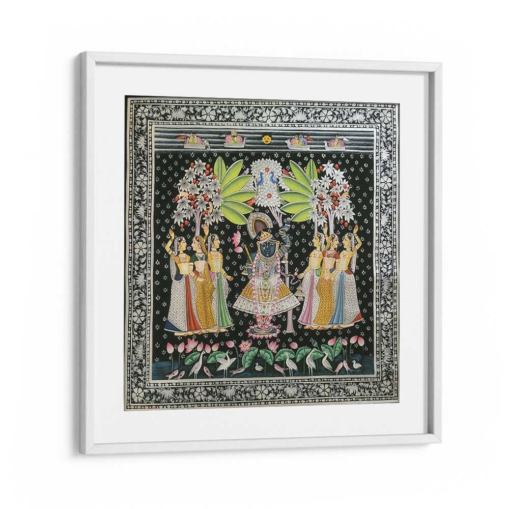 Exquisite SHRINATH JI PICHWAI, INDIAN ART PAINTINGS showcasing Lord Krishna, perfect for elegant home decor.