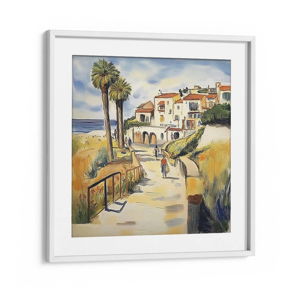 Three Trees by the Sea II artwork showcases a serene coastal landscape with three graceful trees.