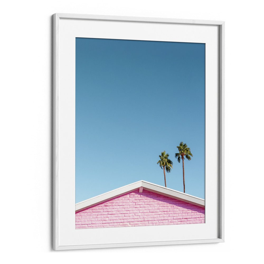 surreal painting - PINK ROOFLINE WITH PALM TREES by Asianmonk