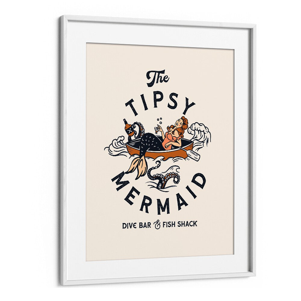 TIPSY MERMAID BY THE WHISKEY GINGER ,BAR POSTERS , BAR ART PRINTS