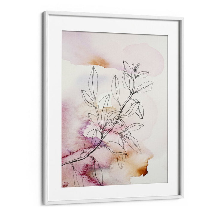 Elegant WHISPER PETALS III, FLORAL FLOWER PAINTINGS featuring delicate outlines and soft color washes. Perfect for decor.