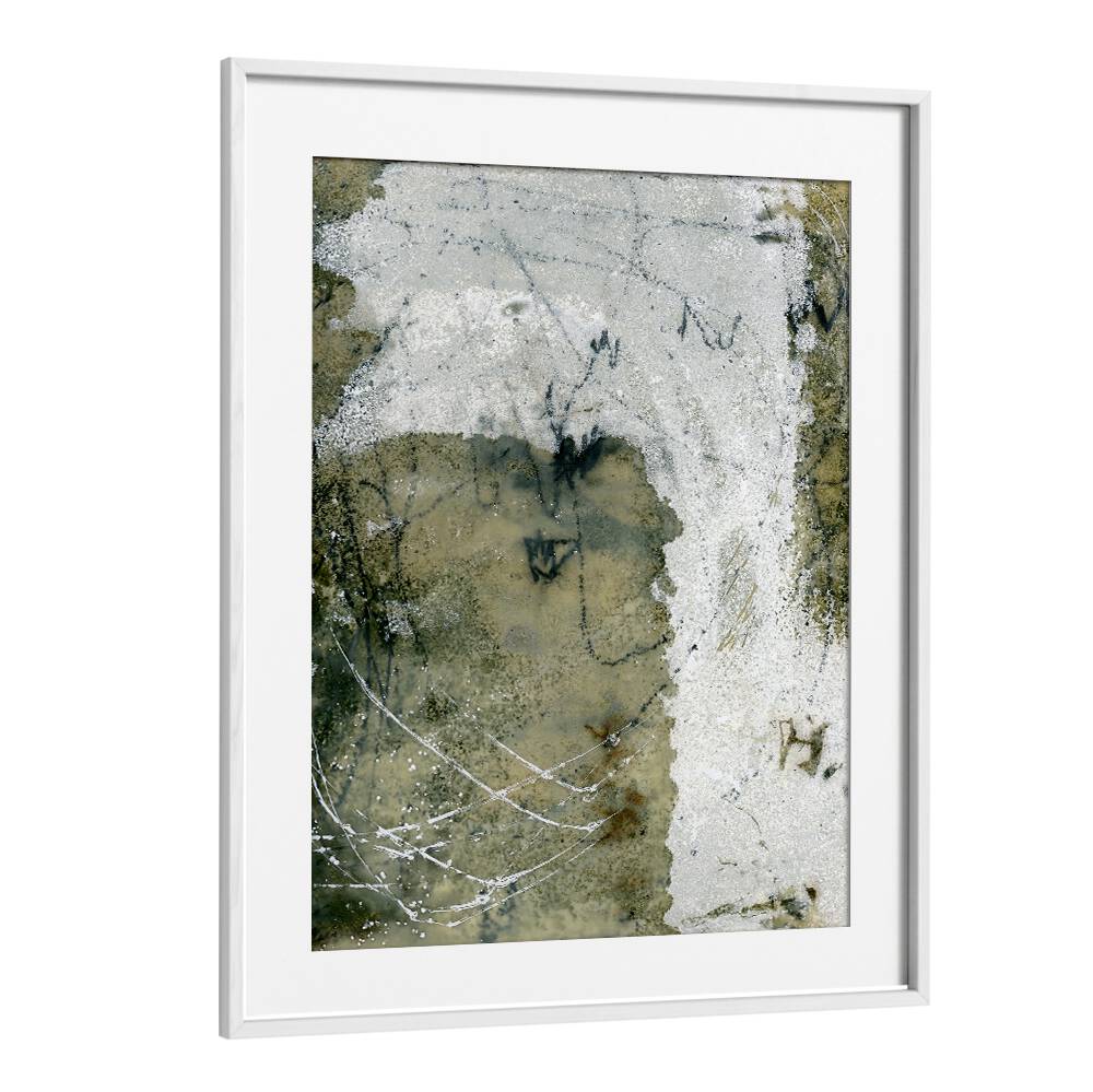 Framed LAYERS AND MARKS III, ABSTRACT PAINTINGS showcasing textured elements, perfect for modern art enthusiasts.